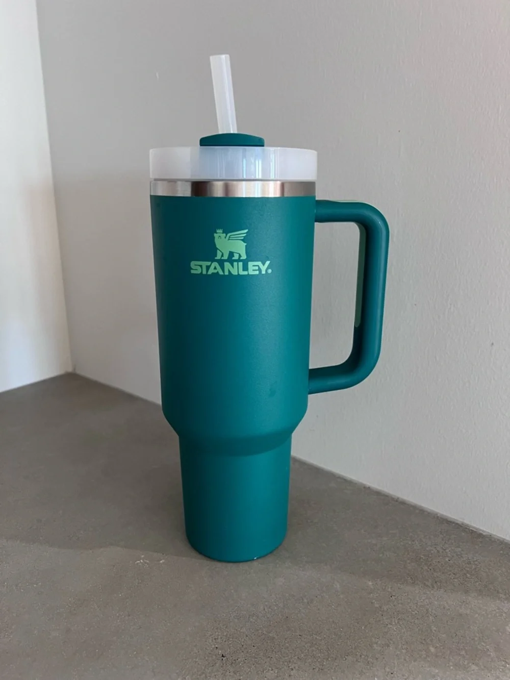 Stanley Teal Travel Tumbler with Handle and Straw Lid - Picture 2 of 2
